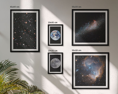 Set of 5 wall art pieces Cosmic landscapes of the galaxy