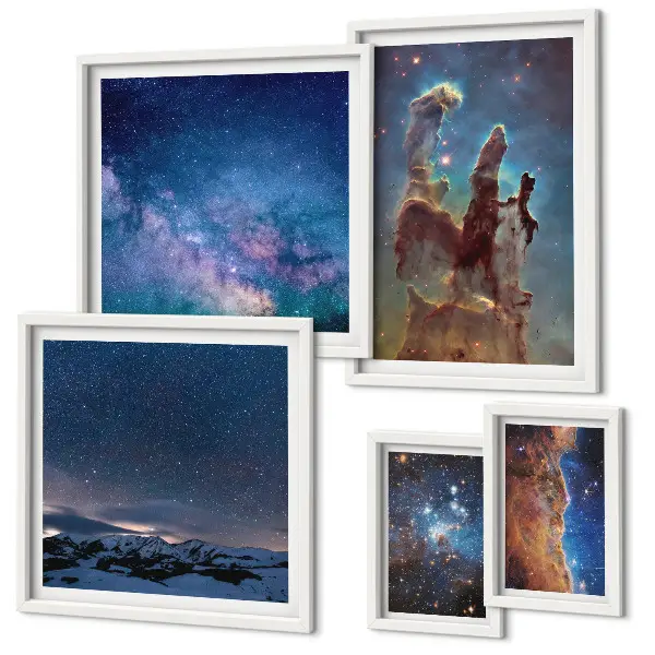 Cosmic landscapes of galaxies gallery wall art set