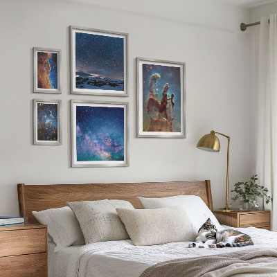 Gallery wall Cosmic landscapes of galaxies