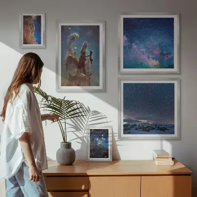 Cosmic landscapes of galaxies gallery wall art set