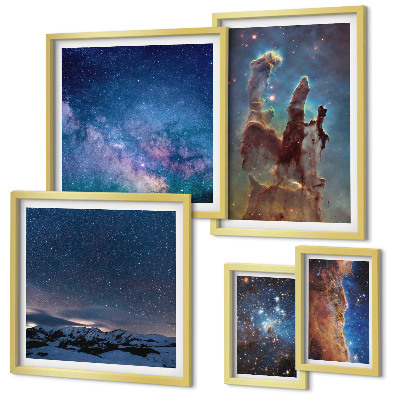 Gallery wall Cosmic landscapes of galaxies