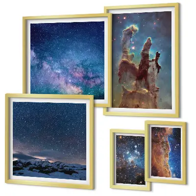 Cosmic landscapes of galaxies gallery wall art set