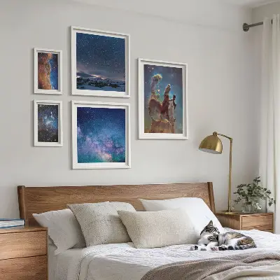 Cosmic landscapes of galaxies gallery wall art set