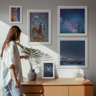 Gallery wall Cosmic landscapes of galaxies
