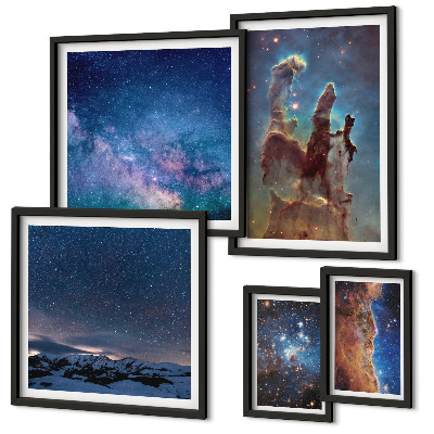 Gallery wall Cosmic landscapes of galaxies