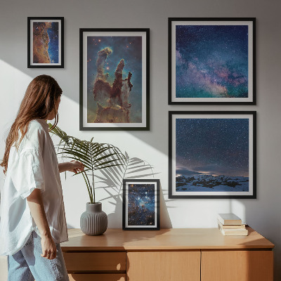 Gallery wall Cosmic landscapes of galaxies
