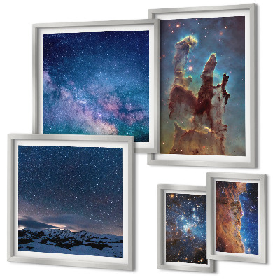 Gallery wall Cosmic landscapes of galaxies