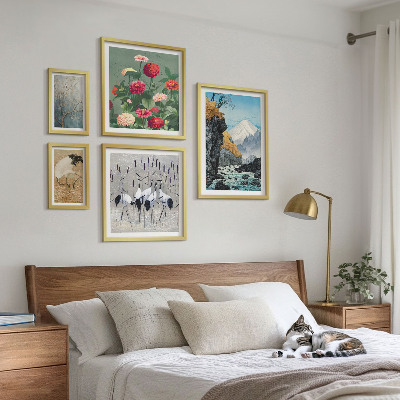 Framed photo set Landscapes of nature with flowers