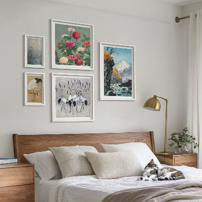 Framed photo set Landscapes of nature with flowers