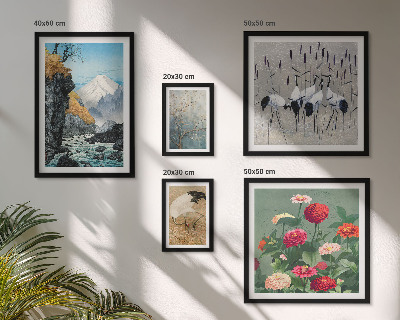 Framed photo set Landscapes of nature with flowers