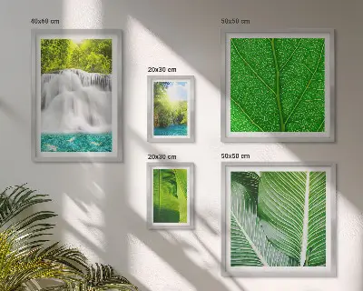 Tropical Palm Waterfalls Wall Art set of 5 pieces