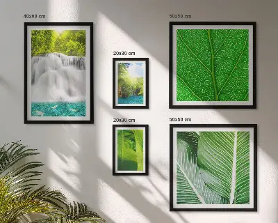 Tropical Palm Waterfalls Wall Art set of 5 pieces