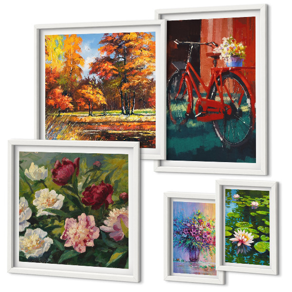 Gallery wall Flowers in the spring landscape