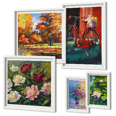 Gallery wall Flowers in the spring landscape