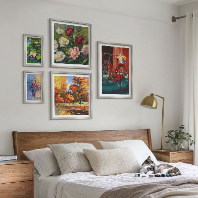 Gallery wall Flowers in the spring landscape