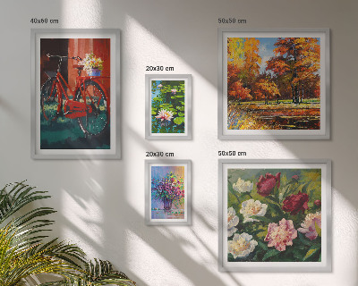 Gallery wall Flowers in the spring landscape