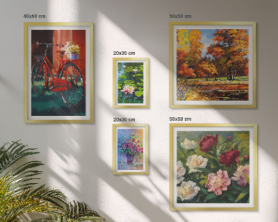 Gallery wall Flowers in the spring landscape