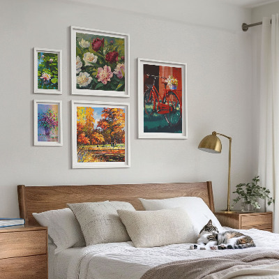 Gallery wall Flowers in the spring landscape