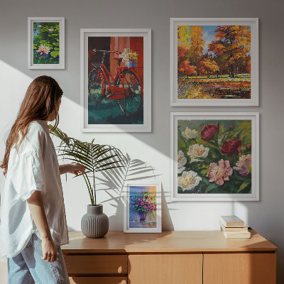Gallery wall Flowers in the spring landscape