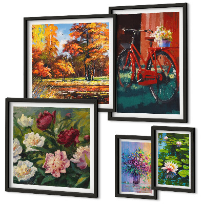 Gallery wall Flowers in the spring landscape