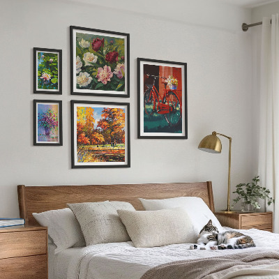 Gallery wall Flowers in the spring landscape