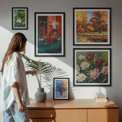 Gallery wall Flowers in the spring landscape