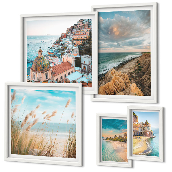 Framed photo set Beach landscapes of the world