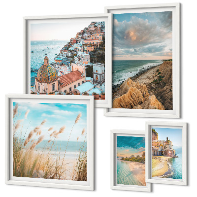 Framed photo set Beach landscapes of the world