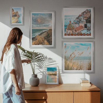 Framed photo set Beach landscapes of the world