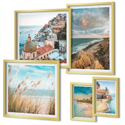 Framed photo set Beach landscapes of the world