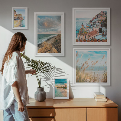 Framed photo set Beach landscapes of the world