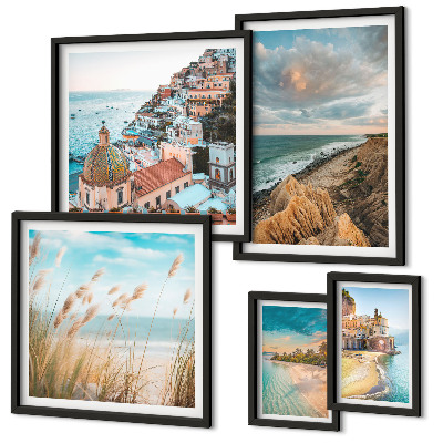 Framed photo set Beach landscapes of the world