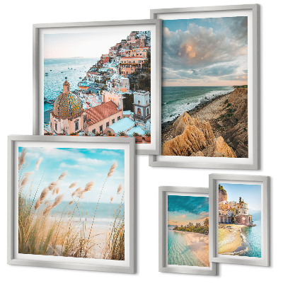 Framed photo set Beach landscapes of the world