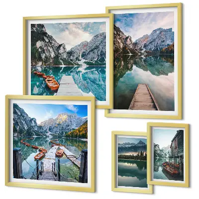 Gallery wall mountain lakes and nature prints