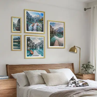 Gallery wall mountain lakes and nature prints