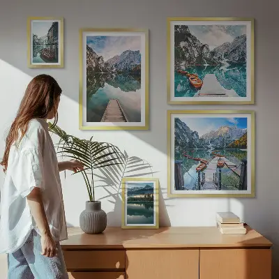 Gallery wall mountain lakes and nature prints