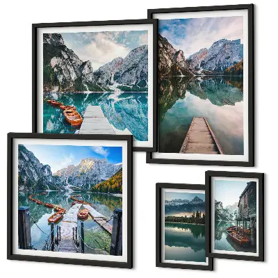 Gallery wall mountain lakes and nature prints