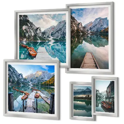 Gallery wall mountain lakes and nature prints