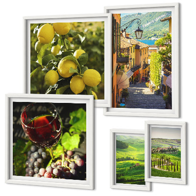 Set of 5 wall art pieces The charming landscapes of Tuscany