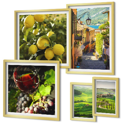 Set of 5 wall art pieces The charming landscapes of Tuscany