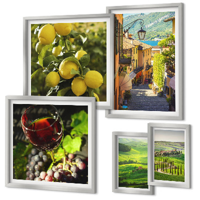 Set of 5 wall art pieces The charming landscapes of Tuscany