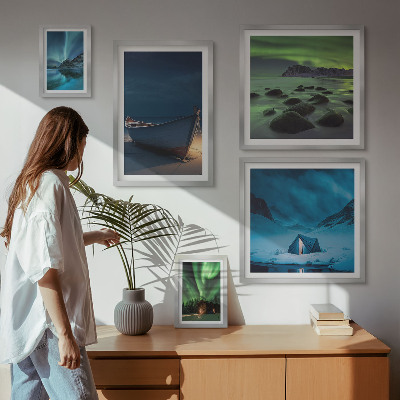 Gallery wall Winter landscapes with aurora