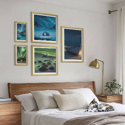 Gallery wall Winter landscapes with aurora