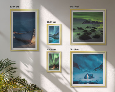Gallery wall Winter landscapes with aurora