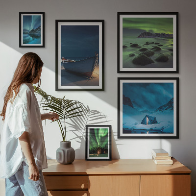 Gallery wall Winter landscapes with aurora