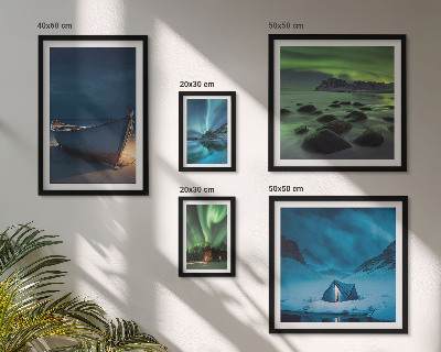 Gallery wall Winter landscapes with aurora