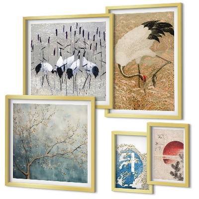 Framed photo set Stylish nature paintings of birds