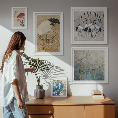 Framed photo set Stylish nature paintings of birds