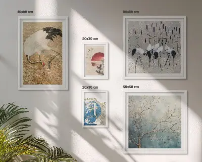 Bird nature wall art set in framed photo style