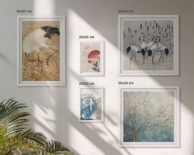 Framed photo set Stylish nature paintings of birds